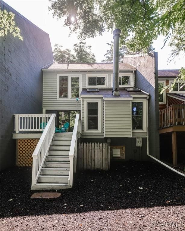 4814 Long Shadow Dr, Chesterfield, VA 23112 - rear view of house featuring stairs and a wooden deck