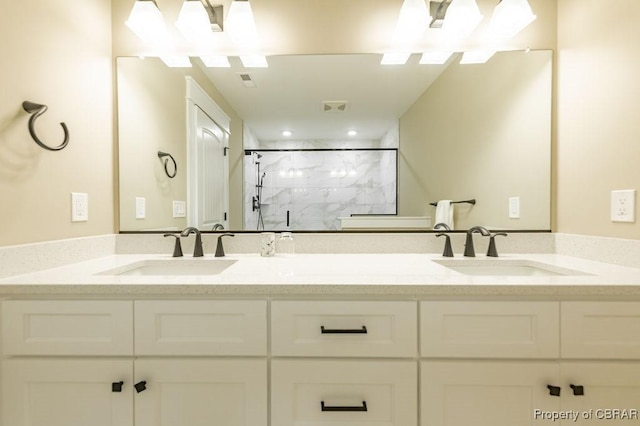 117 Meeting Pl, Williamsburg, VA 23185 - full bathroom featuring a marble finish shower and double vanity