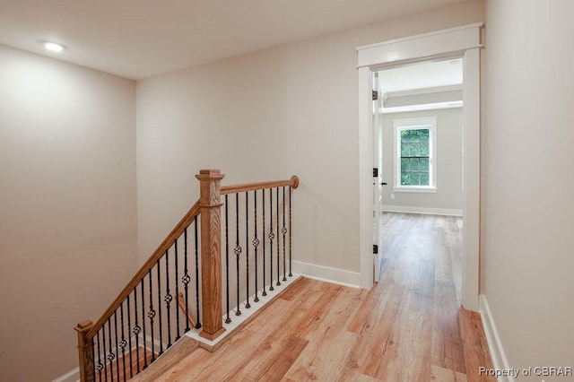 117 Meeting Pl, Williamsburg, VA 23185 - corridor with light wood-type flooring, an upstairs landing, and recessed lighting