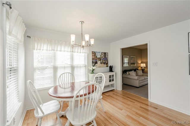 13730 Village View Dr, Midlothian, VA 23114 - dining space with a chandelier and light wood finished floors