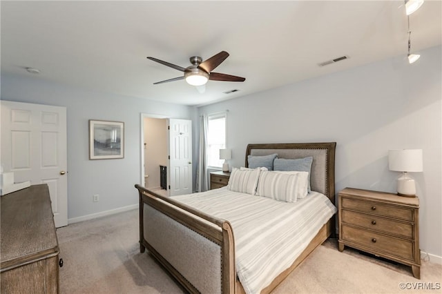 13730 Village View Dr, Midlothian, VA 23114 - bedroom with light carpet and a ceiling fan