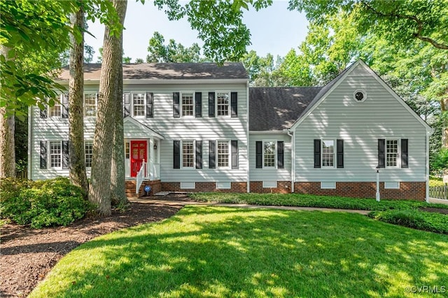 11905 Glen Gary Ct, Henrico, VA 23233 - colonial home featuring a front lawn, entry steps, and roof with shingles