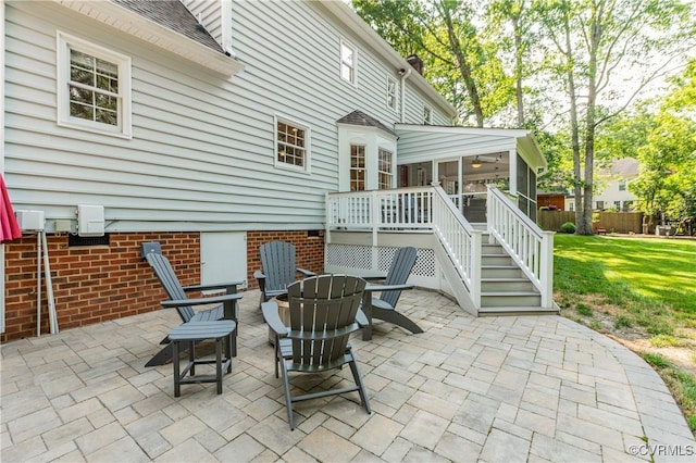 11905 Glen Gary Ct, Henrico, VA 23233 - view of patio with a sunroom and stairs