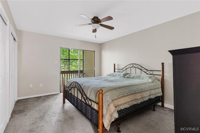 10152 Iron Mill Rd, North Chesterfield, VA 23235 - carpeted bedroom featuring access to exterior and ceiling fan