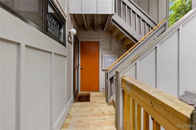 10152 Iron Mill Rd, North Chesterfield, VA 23235 - view of exterior entry featuring board and batten siding