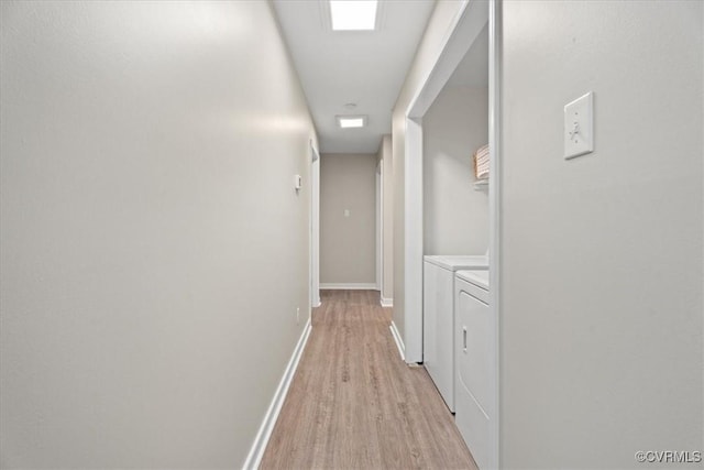 12707 Southwick Pl, Midlothian, VA 23113 - hall with light wood-style flooring and washing machine and dryer