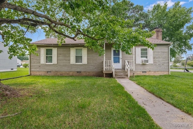 2560 Pin Oak Ct, Colonial Heights, VA 23834 - view of front of property with crawl space, a front yard, and cooling unit