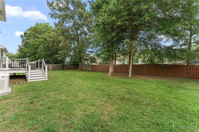 15619 Winding Ash Dr, Chesterfield, VA 23832 - fenced backyard featuring a wooden deck