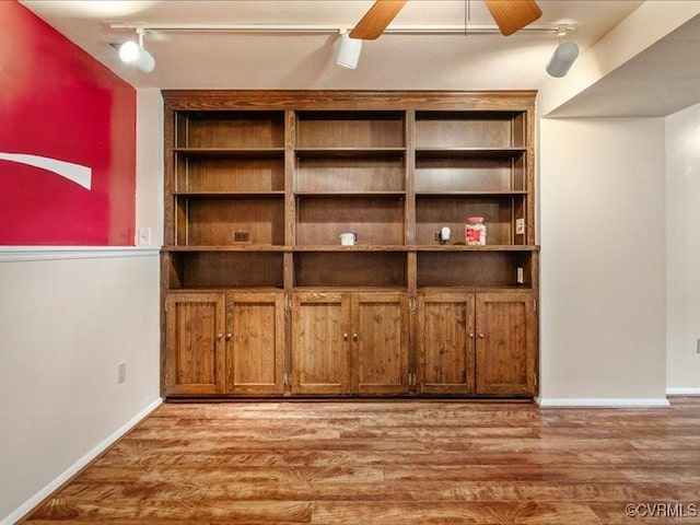 8507 Spruce Pine Dr, North Chesterfield, VA 23235 - unfurnished office with track lighting, wood finished floors, and a ceiling fan