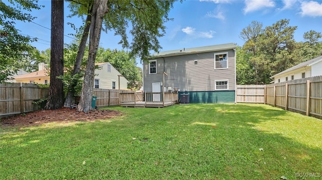 831 Winnetka Ave, Henrico, VA 23227 - back of house with a fenced backyard and a deck