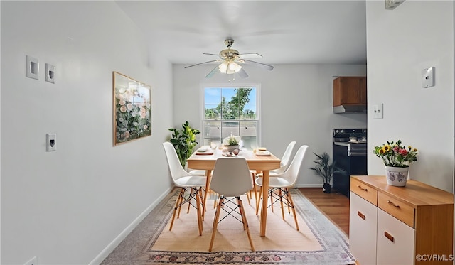 831 Winnetka Ave, Henrico, VA 23227 - dining room with a ceiling fan and light wood-style flooring