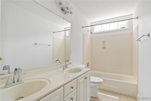 9563 Plateau Pl, Mechanicsville, VA 23116 - full bath featuring shower / bath combination, double vanity, and tile patterned flooring