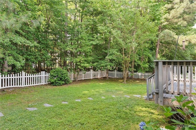 9563 Plateau Pl, Mechanicsville, VA 23116 - fenced backyard featuring a deck