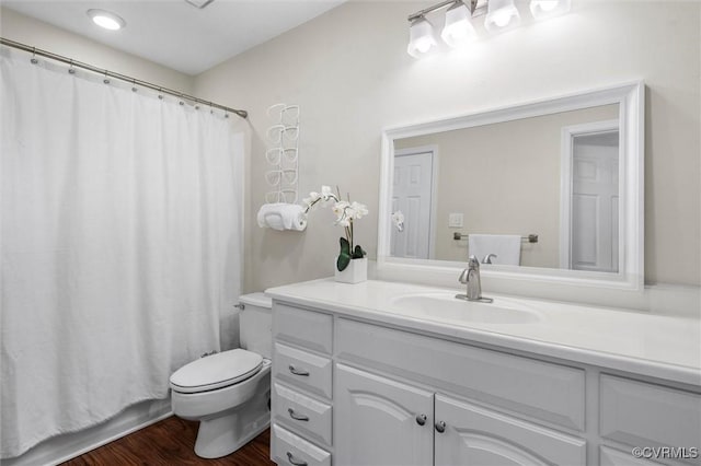 410 Airycrest Dr, Highland Springs, VA 23075 - bathroom with vanity, wood finished floors, and shower / bath combo