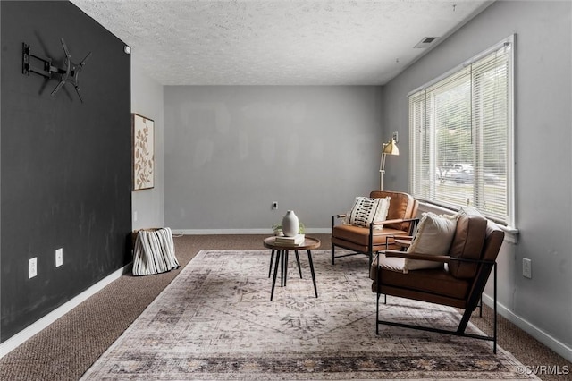 410 Airycrest Dr, Highland Springs, VA 23075 - sitting room featuring a textured ceiling and carpet