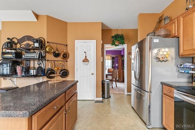 1408 Windrow Ct, Henrico, VA 23223 - kitchen featuring stainless steel appliances and dark stone countertops