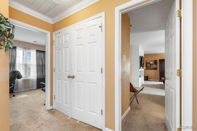 1408 Windrow Ct, Henrico, VA 23223 - hall featuring carpet flooring and crown molding