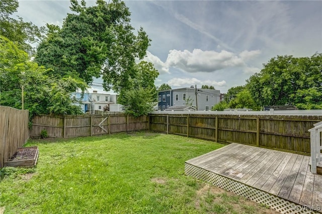 1111 N 23rd St, Richmond, VA 23223 - fenced backyard with a wooden deck