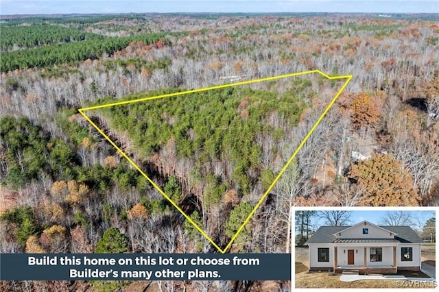 TBD Amelia Springs Road, Amelia, VA 23083 - view from above of property with a forest and property parcel outlined