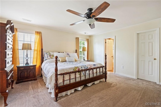 2024 Rose Family Dr, Midlothian, VA 23112 - carpeted bedroom with ornamental molding and ceiling fan