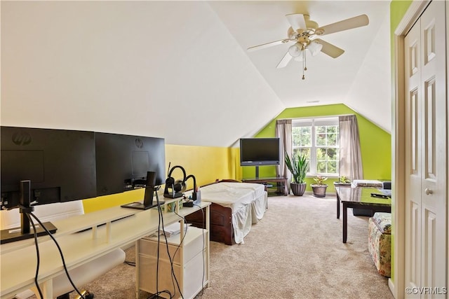 2024 Rose Family Dr, Midlothian, VA 23112 - carpeted bedroom with vaulted ceiling and a desk