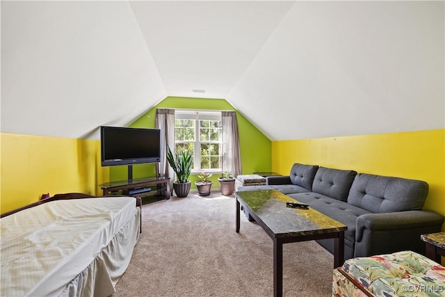 2024 Rose Family Dr, Midlothian, VA 23112 - carpeted living area with vaulted ceiling