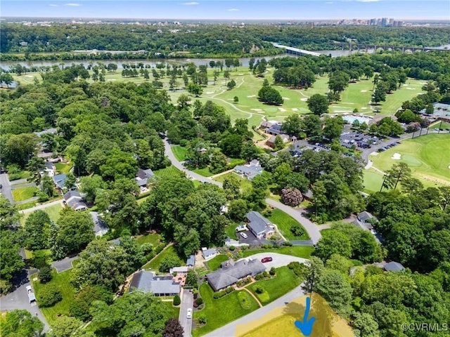2740 Rettig Rd, Richmond, VA 23225 - aerial view of property and surrounding area with a nearby body of water, a golf course, and nearby suburban area