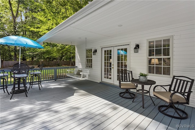 3826 Minitree Glen Dr, Providence Forge, VA 23140 - wooden terrace featuring a fenced backyard and french doors