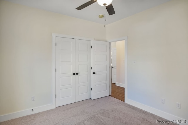 TBD Snows Cove Ln, Lottsburg, VA 22511 - unfurnished bedroom with carpet, a closet, and ceiling fan