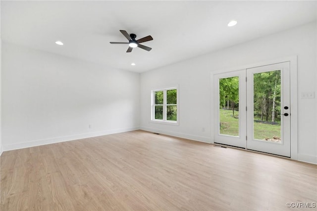 425 Palomino Dr, Louisa, VA 23093 - spare room featuring ceiling fan, light wood-style flooring, and recessed lighting