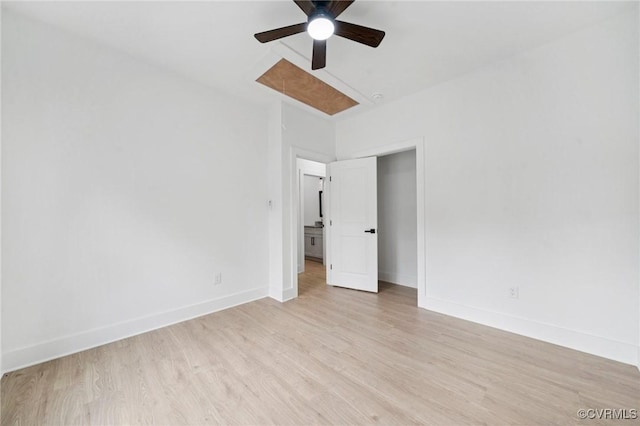 425 Palomino Dr, Louisa, VA 23093 - unfurnished bedroom with light wood-style floors and a ceiling fan