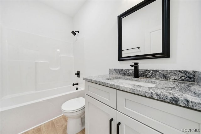 425 Palomino Dr, Louisa, VA 23093 - full bathroom featuring vanity, wood finished floors, and bathtub / shower combination