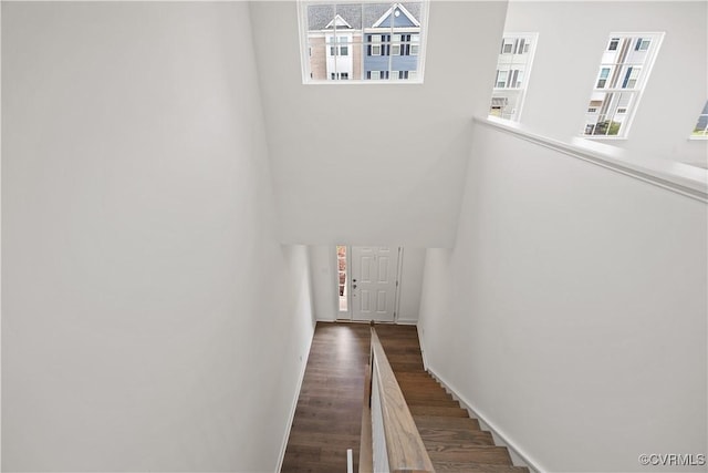 7204 Leire Ln, Moseley, VA 23832 - stairs with wood finished floors and a towering ceiling