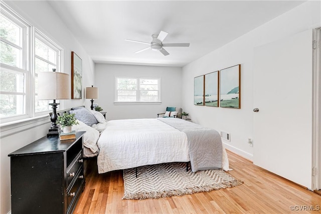 7654 Cherokee Rd, Richmond, VA 23225 - bedroom with light wood-style flooring and a ceiling fan