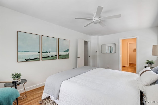 7654 Cherokee Rd, Richmond, VA 23225 - bedroom featuring light wood-style floors and ceiling fan