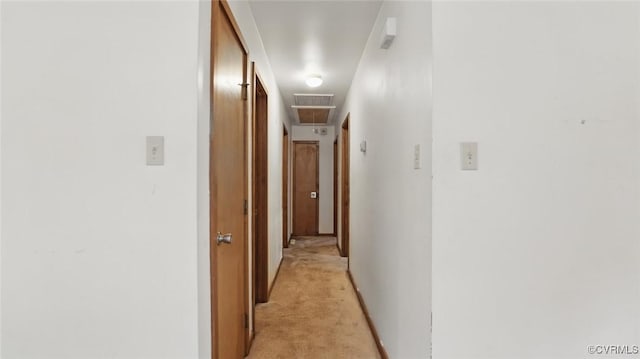 4804 Hackney Rd, Richmond, VA 23234 - hall featuring light colored carpet and attic access