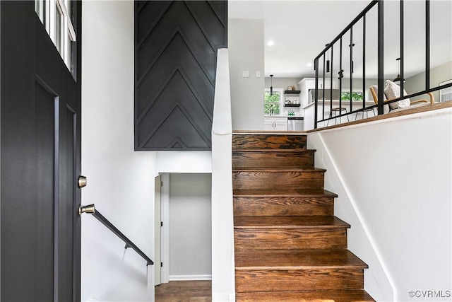 2914 Griffin Ave, Richmond, VA 23222 - staircase featuring wood finished floors