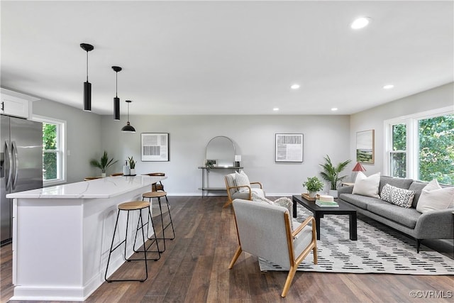 2914 Griffin Ave, Richmond, VA 23222 - living area with dark wood-type flooring and recessed lighting