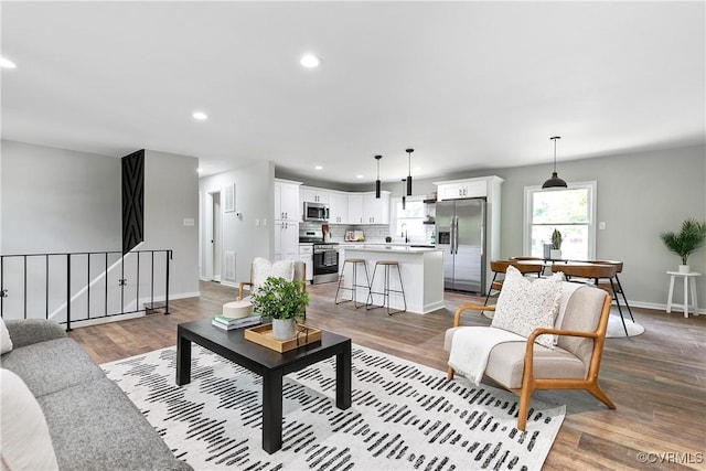 2914 Griffin Ave, Richmond, VA 23222 - living area with recessed lighting and wood finished floors