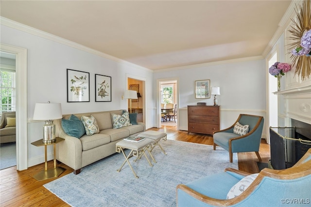 113 Tuckahoe Blvd, Richmond, VA 23226 - living area featuring wood finished floors, ornamental molding, and a fireplace