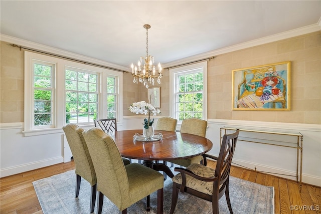 113 Tuckahoe Blvd, Richmond, VA 23226 - dining area with a chandelier, ornamental molding, and wood finished floors