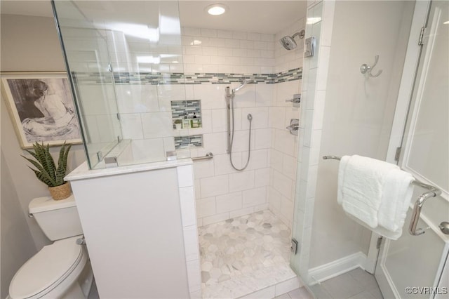 2956 Hathaway Rd Unit U606, Richmond, VA 23225 - bathroom with a shower stall, recessed lighting, and tile patterned floors