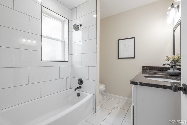 4806 Cutshaw Ave, Richmond, VA 23230 - bathroom featuring double vanity, shower / washtub combination, and tile patterned flooring