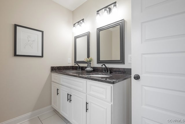 4806 Cutshaw Ave, Richmond, VA 23230 - full bath with double vanity and tile patterned flooring