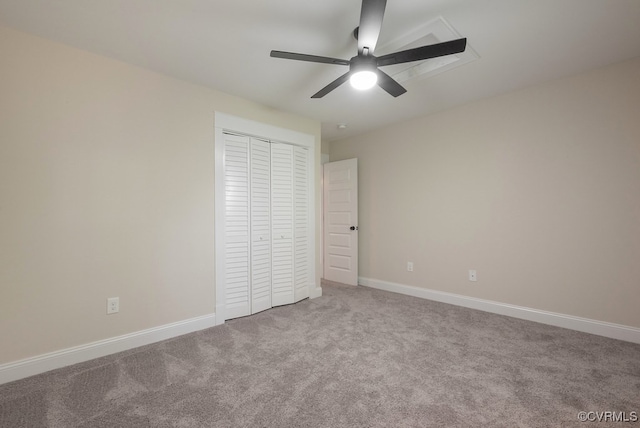 4806 Cutshaw Ave, Richmond, VA 23230 - unfurnished bedroom with a closet, carpet, and a ceiling fan