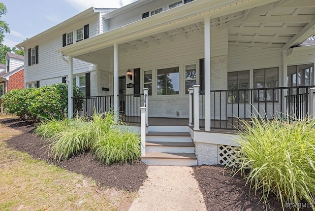 4806 Cutshaw Ave, Richmond, VA 23230 - entrance to property featuring a porch and brick siding
