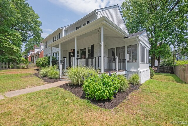 4806 Cutshaw Ave, Richmond, VA 23230 - view of front facade with a sunroom and a porch