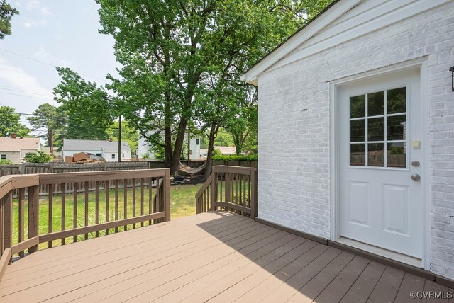 4806 Cutshaw Ave, Richmond, VA 23230 - wooden terrace with a fenced backyard