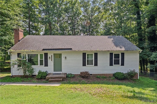 7145 Foxbernie Dr, Mechanicsville, VA 23111 - view of front of property featuring a chimney, a shingled roof, and crawl space