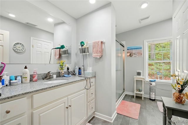 967 Ampthill Rd, Cartersville, VA 23027 - full bath with a stall shower, vanity, and recessed lighting
